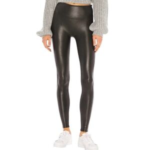 SPANX Glossy Faux Leather Black Leggings